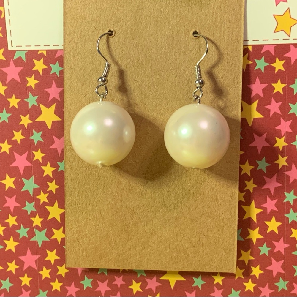 Handmade pearlescent earrings